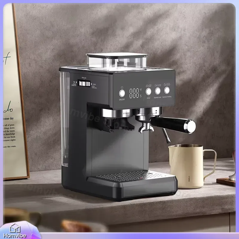 Milk Frother Automatic - 3-in-1 semi-automatische espressomachine met ingebouwde molen,