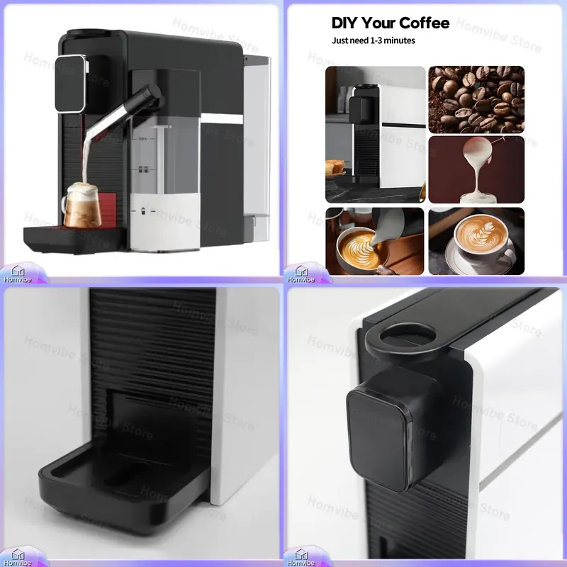 Milk Frother Automatic - Slimme draagbare espressoapparaat met melkopschuimer, capsule