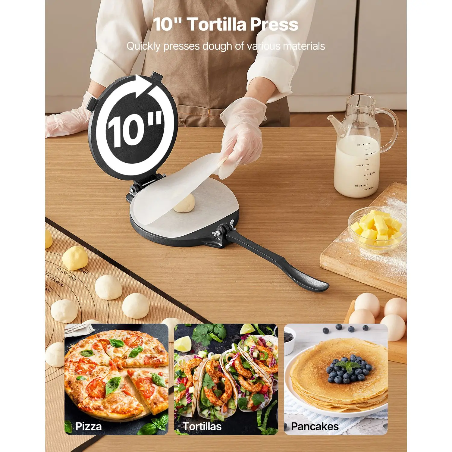 Tortillapers, 10 inch gietijze - Tortilla Press Cast recensie en prijs