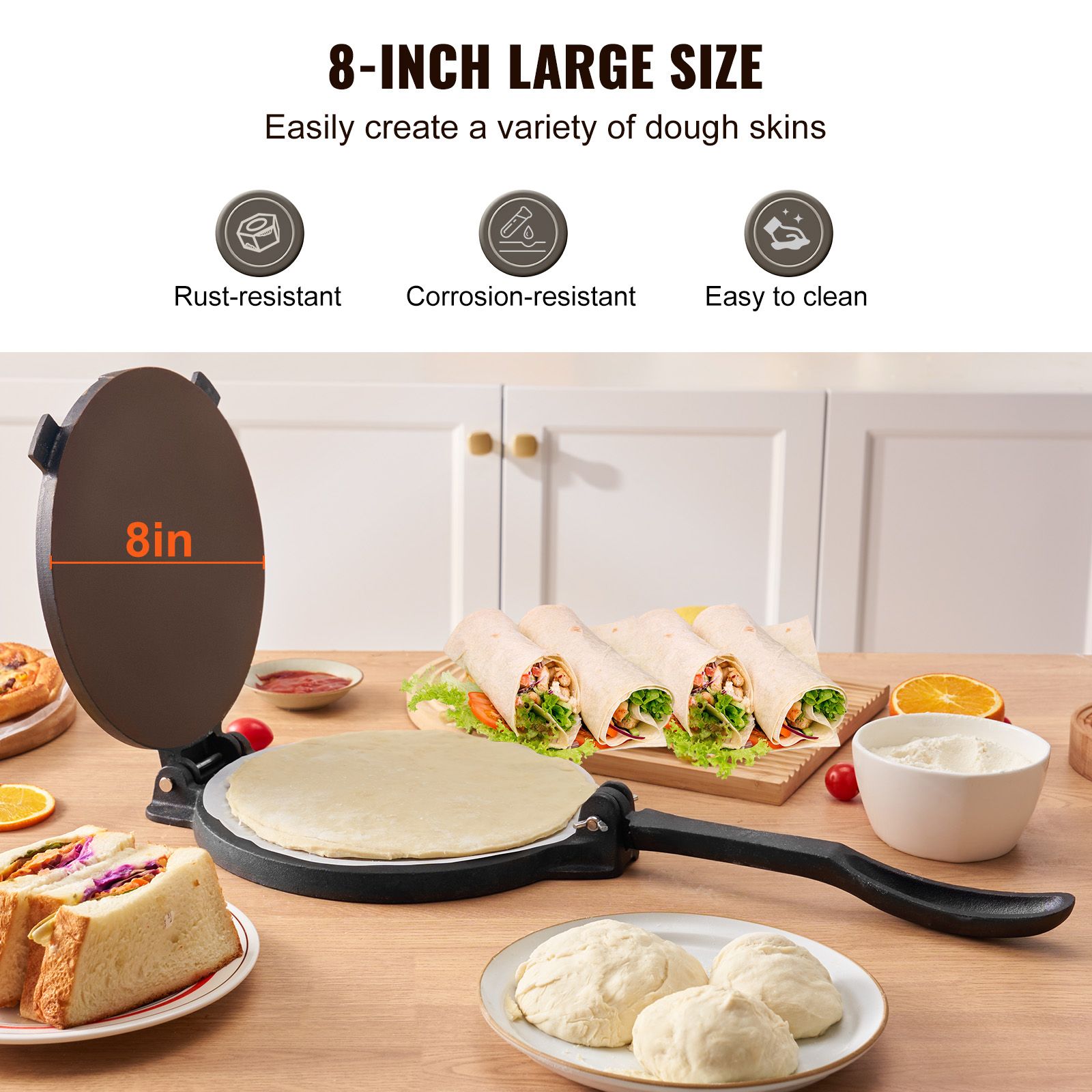 Tortillapers, 8 inch tortilla- - Tortilla Press Cast recensie en prijs